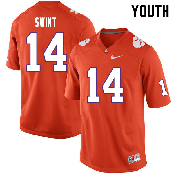 Youth #14 Kevin Swint Clemson Tigers College Football Jerseys Sale-Orange